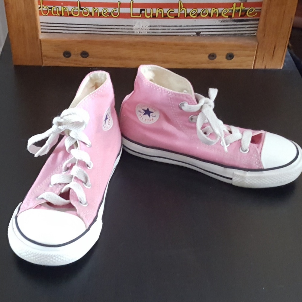 Girls Pink Converse Hi Tops size 10